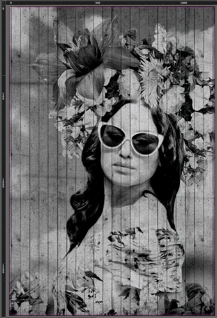 Havana Custom Mural in Black and White