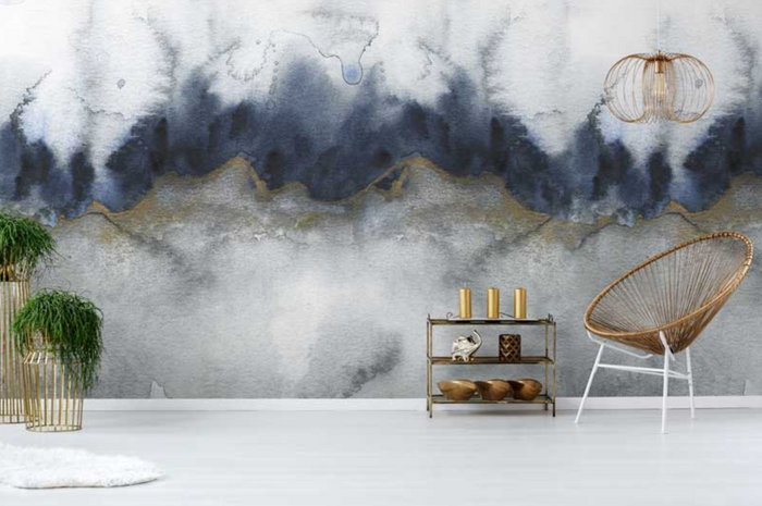 Mystic - Custom Sized Wallpaper Mural (per m2) - Grey