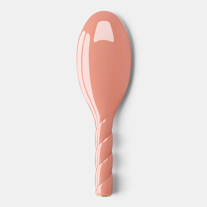 Shop Rescue Spa N.03 large essential soft hair brush in glossy peach with a twisted handle design