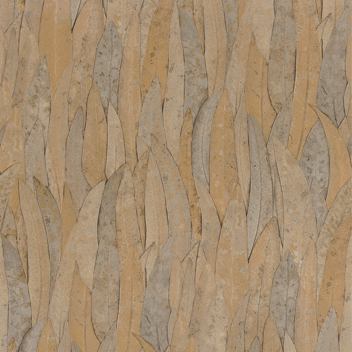 Neluwa Textured Leaves Wallpaper - Brown