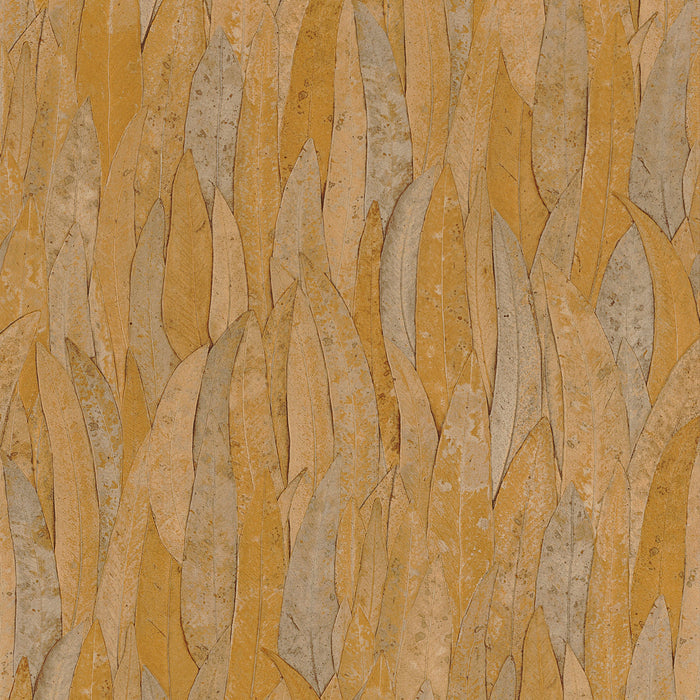 Neluwa Textured Leaves Wallpaper - Orange