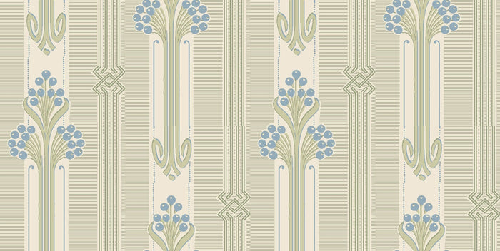 Nergarden - Art Nouveau Wallpaper - Blue/Green