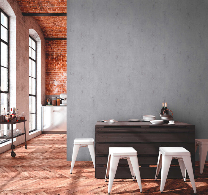 New York Plaster Textured Vinyl Wallpaper - Grey - Last 2 Rolls