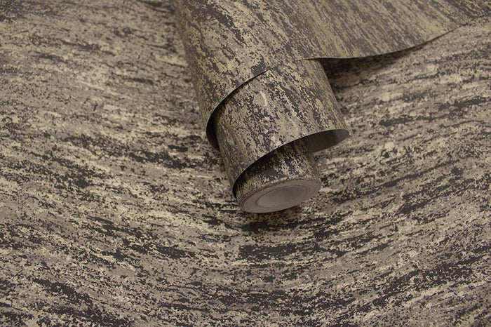 Nexus - Distressed Metallic Wave Wallpaper - Charcoal - LAST ROLL