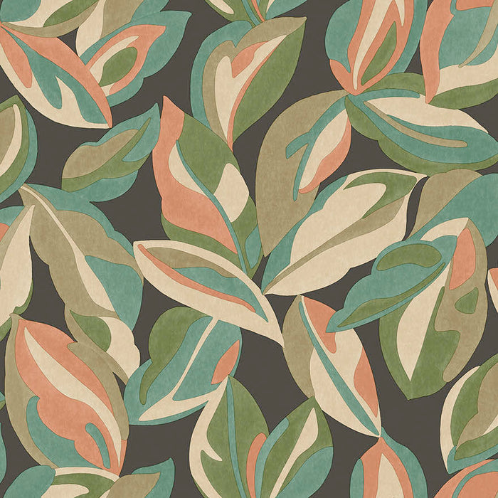 Nicolai Leaf Wallpaper - Charcoal