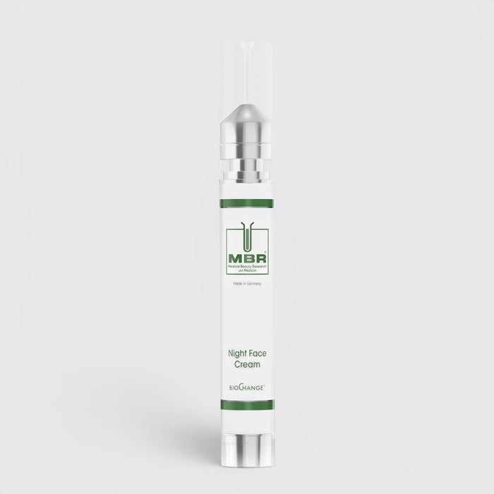 Shop Rescue Spa MBR Night Face Cream in a sleek white and silver pump bottle for overnight skin regeneration.
