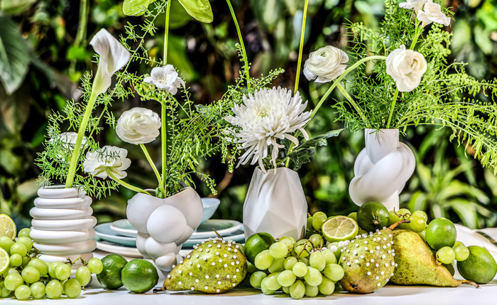 Node Vase - 14cm Matt White