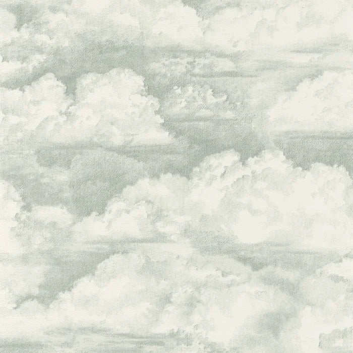 Nuage heavy Weight Textured Vinyl Wallpaper - Green/White - Last 3 Rolls