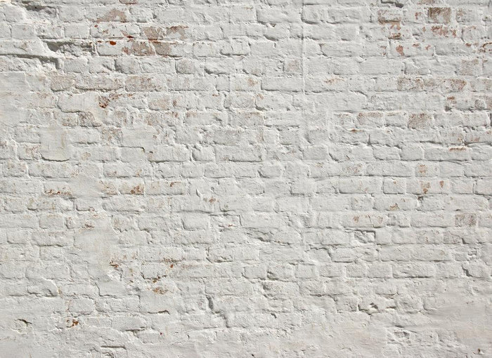 Brick White Wall Mural full pattern