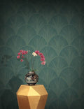 Orchid Scales Wallpaper - Emerald Green