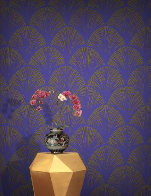 Orchid Scales Wallpaper -  Iris Blue