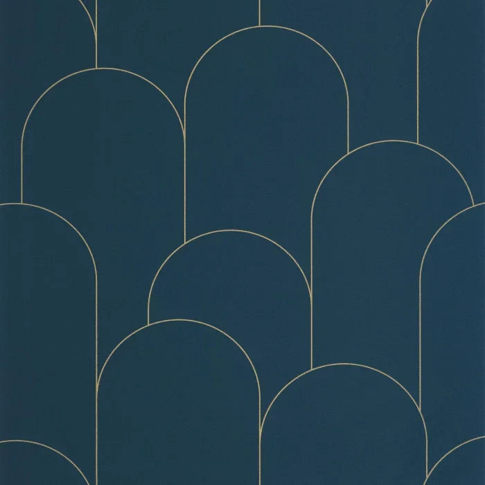 Ornament Wallpaper - Bleu nuit dore