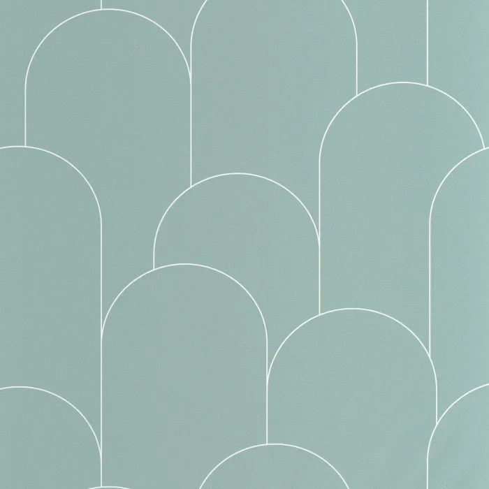 Ornament Wallpaper - Vert d eau blanc
