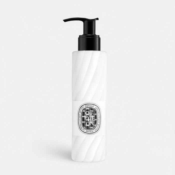 Shop Rescue Spa Diptyque Orpheon perfumed body lotion in a white 200ml pump bottle with iconic oval label.