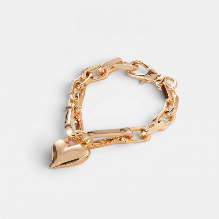 Padlock Heart Chain Bracelet Gold