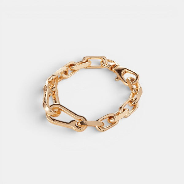 Padlock Heart Chain Bracelet Gold