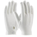 Pallbearer gloves with snap-white cotton used in funeral service operations, from lynch supply