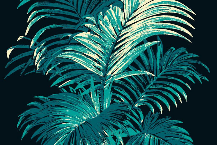 Palm - Florence Broadhurst Fabric - Teal