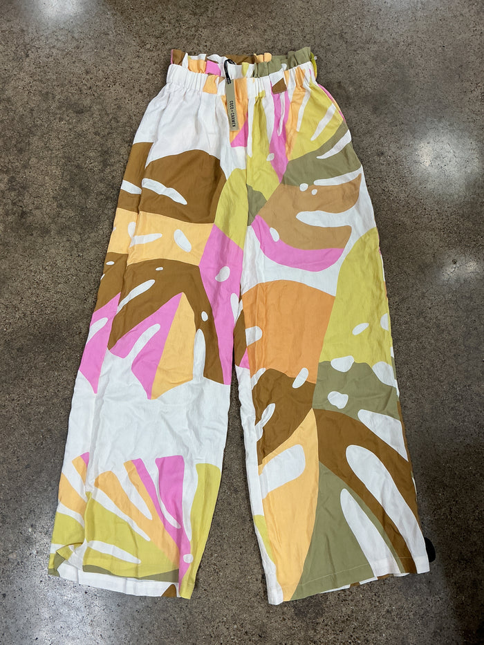 Pants Wide Leg By Coco And Carmen In Pink & Yellow, Size:S