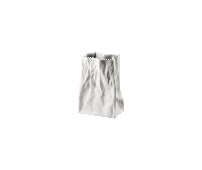 Paper Bag Vase - white 14cm