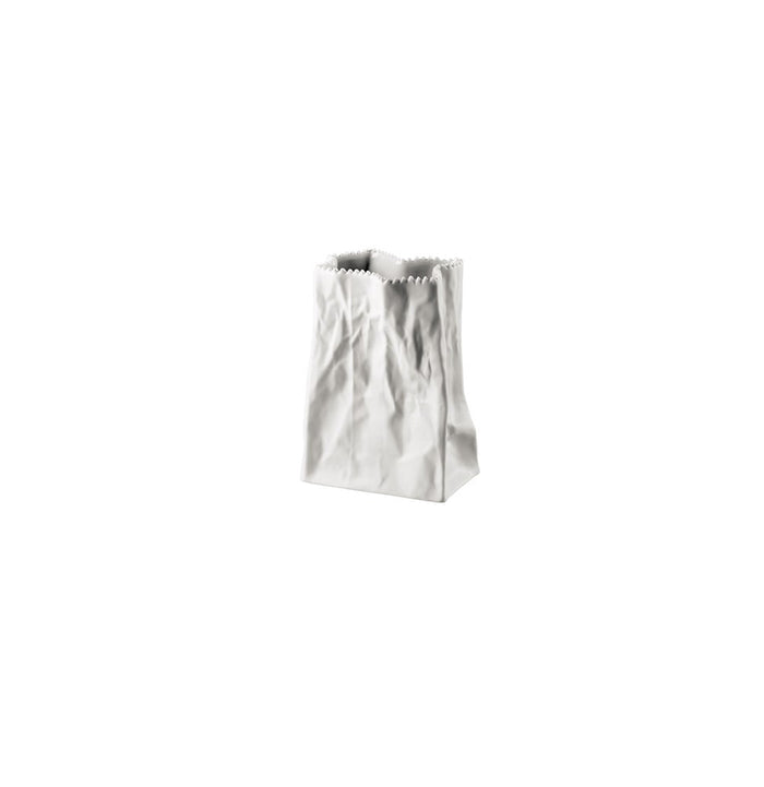 Paper Bag Vase - white 14cm