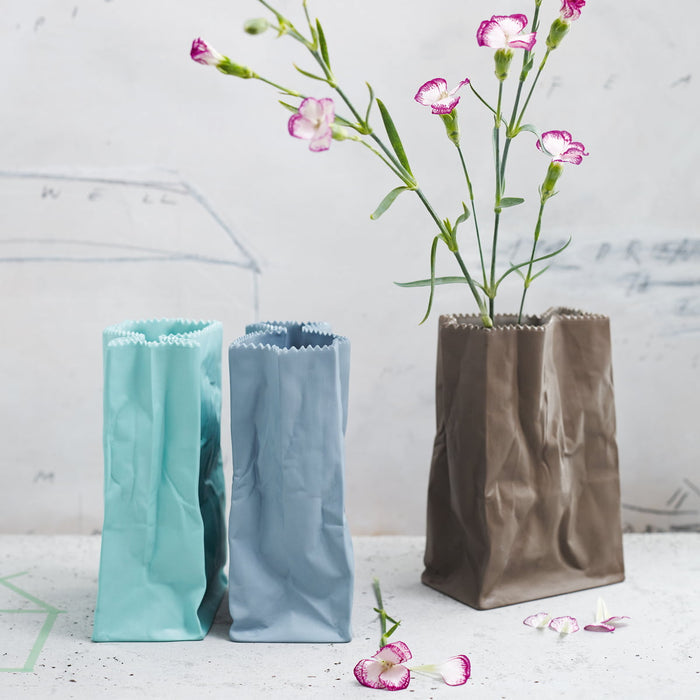Paper Bag Vase - white 18cm