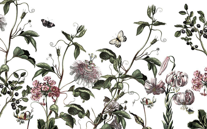 Paradis de Papillons - Custom Sized Wallpaper Mural (per m2)