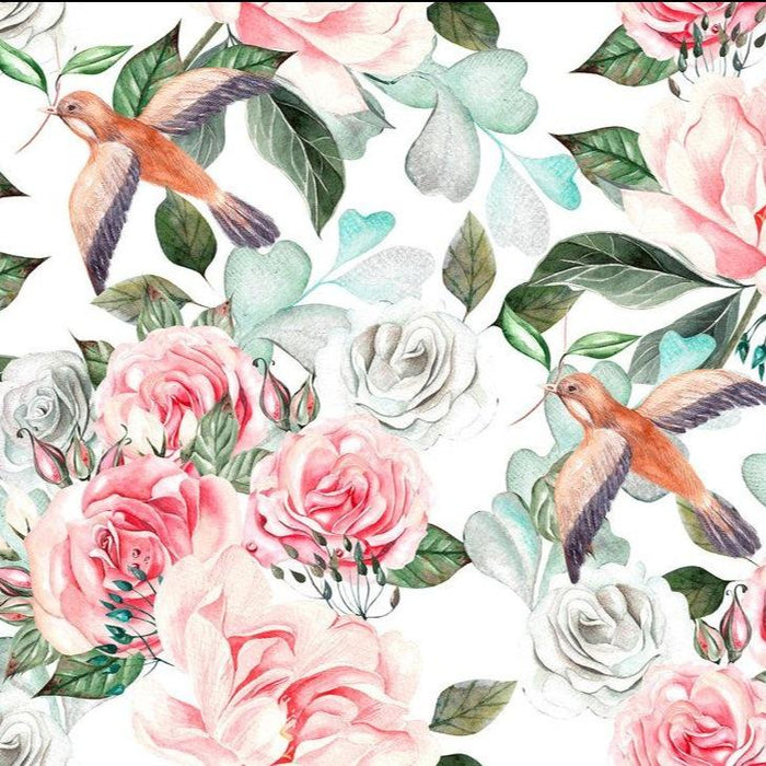 Paradise - Custom Sized Wallpaper Mural (per m2) - White/White