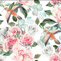 Paradise - Custom Sized Wallpaper Mural (per m2) - White/White