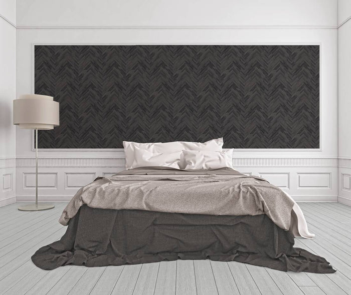 Versace Parquet Wallpaper - Grey/Black