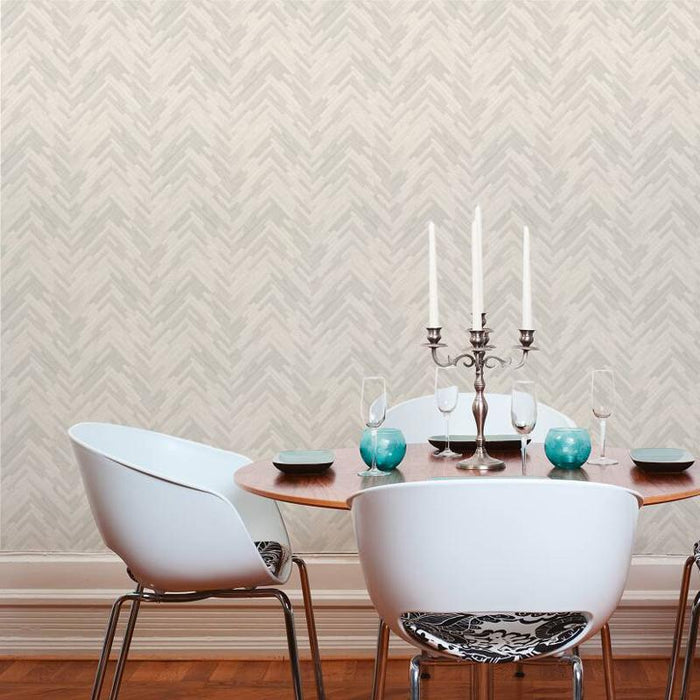 Versace Parquet Wallpaper - Grey/White