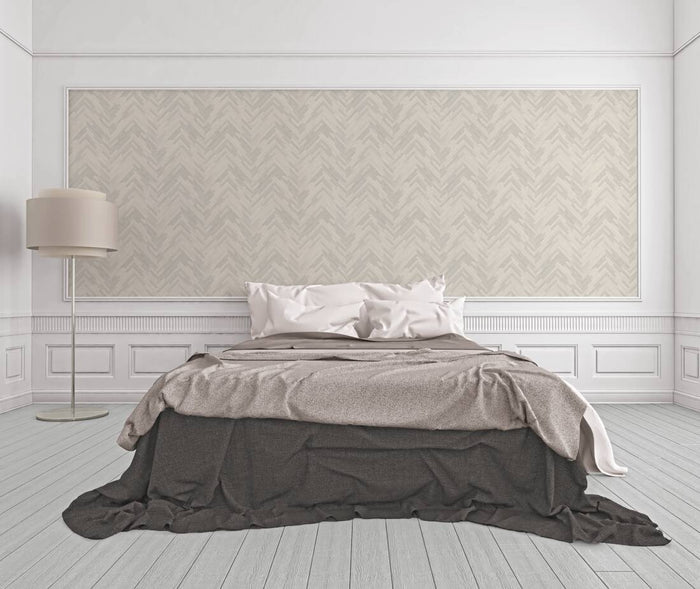 Versace Parquet Wallpaper - Grey/White