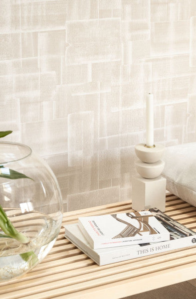Patch Ginkgo Vinyl Wallpaper - Beige Cream