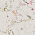 Phoebe Birds on Trailing Branches Wallpaper – Dove Grey – Last 2 Rolls