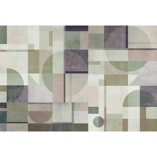 Piazza  Mural Wallpaper - Green - Custom Sized Wallpaper Mural (per m2)