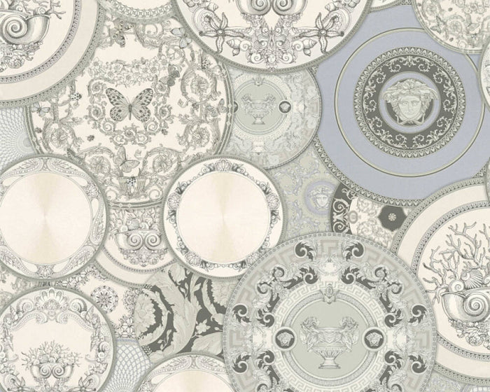 Plates Of Versace Wallpaper (Versace 3 Collection) - Grey