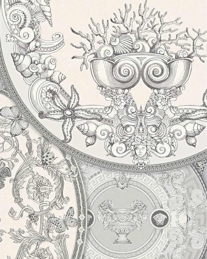 Plates Of Versace Wallpaper (Versace 3 Collection) - Grey