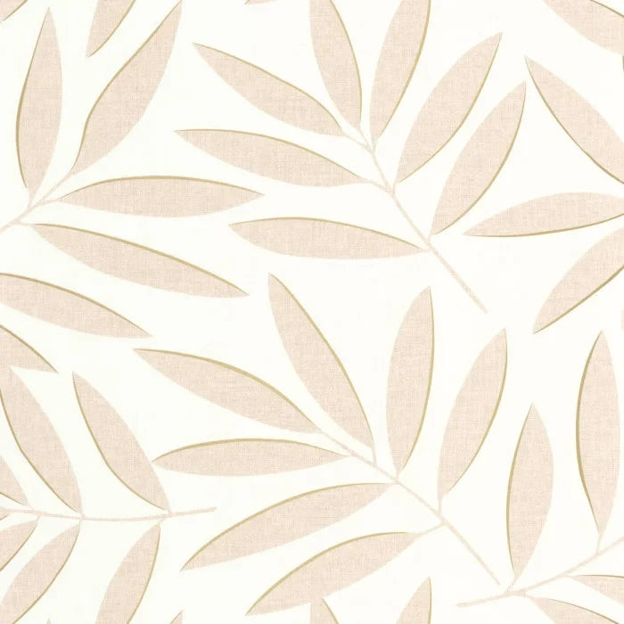 Portee Leaf Wallpaper - Beige Or