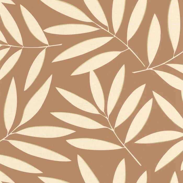 Portee Leaf Wallpaper - Camel Or