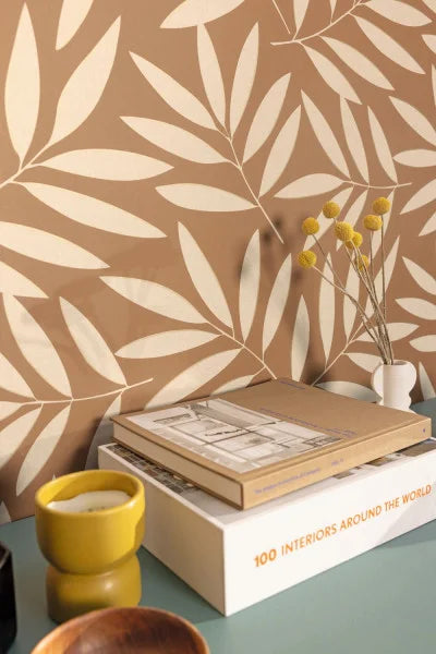 Portee Leaf Wallpaper - Camel Or