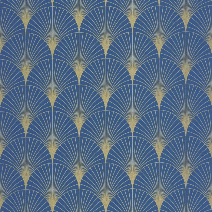 Prosperity Wallpaper - Bleu outre mer dore