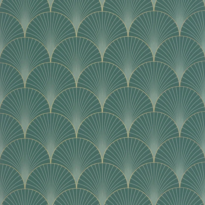 Prosperity Wallpaper - Vert Emeraude Dore