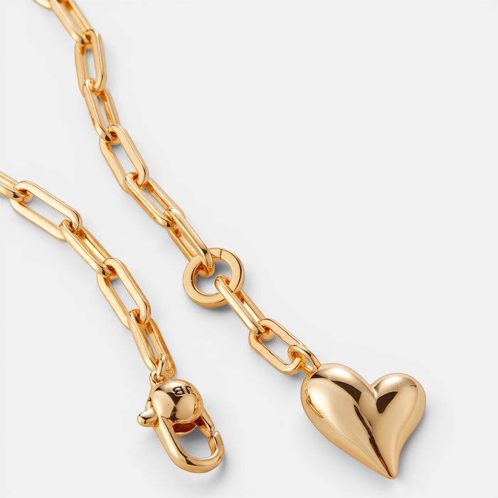 Puffy Heart Necklace Gold