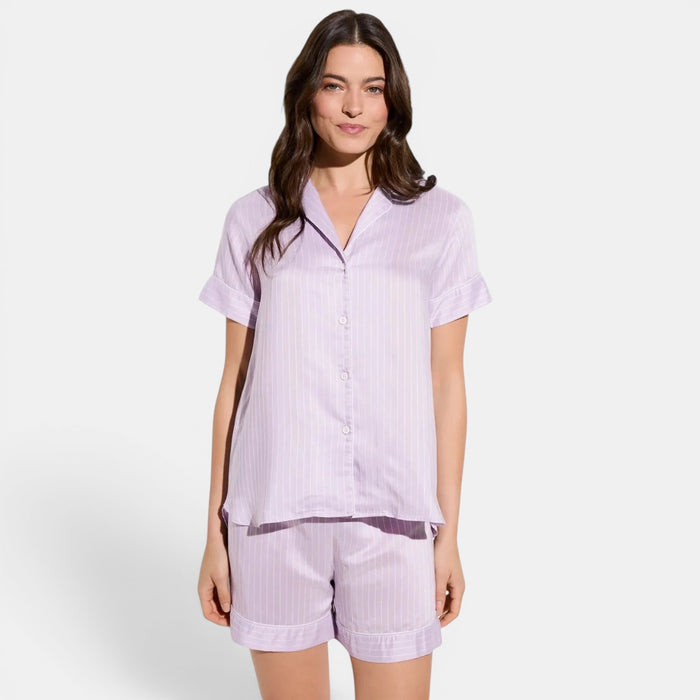 Pyjama Short Set Lilac Stripes