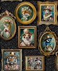 Regal Beasts – Whimsical Animal Wallpaper – Charcoal