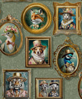 Regal Beasts – Whimsical Animal Wallpaper – Sage