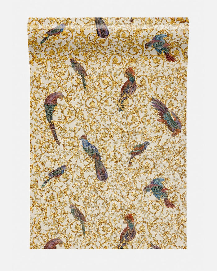 Versace Regal Woodland Wallpaper - Gold - Violet