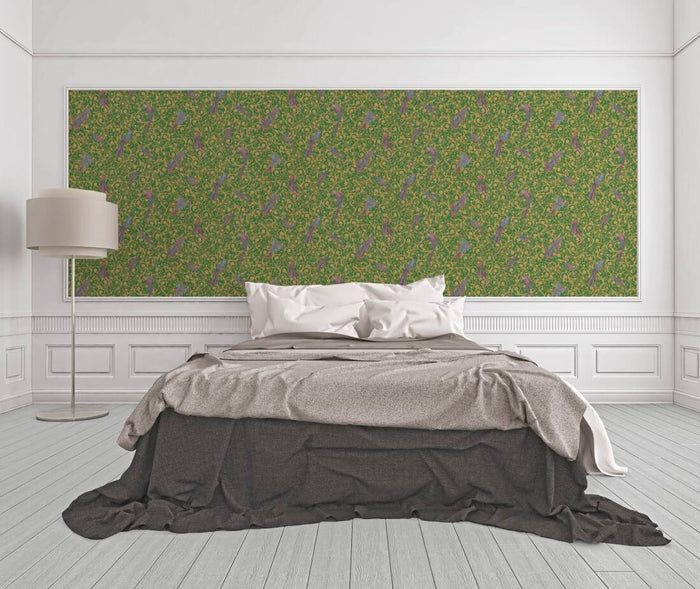 Versace Regal Woodland Wallpaper - Gold/Green