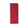Replacement mortuary glass-ruby with engraved cross used in funeral service operations, from lynch supply