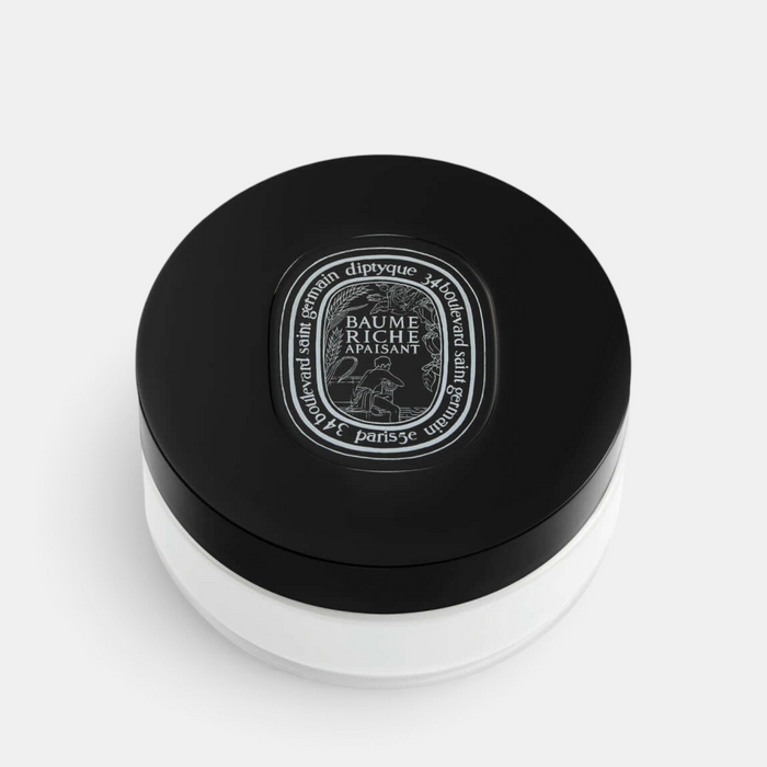 Shop Rescue Spa Rich Soothing Body Balm in a 200ml white jar with a black lid and elegant circular label